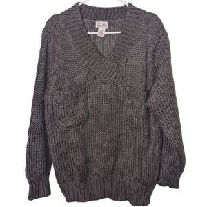 Sacha Vintage Knit Pocketed Sweater Medium